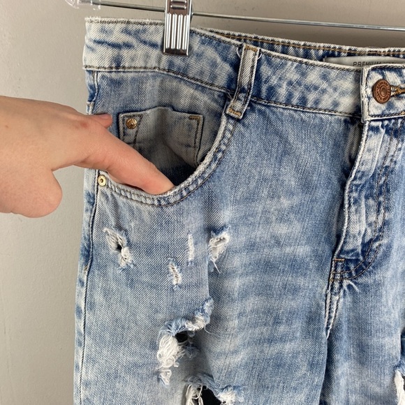 Zara Straight Leg Destroyed Jeans Size 6 - Picture 7 of 15